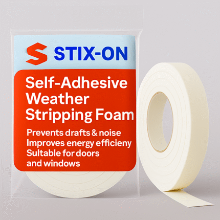 Stick On White Sponge Foam Weatherstripping Insulation Tape 1" inch x1/4" Thick x17' feet