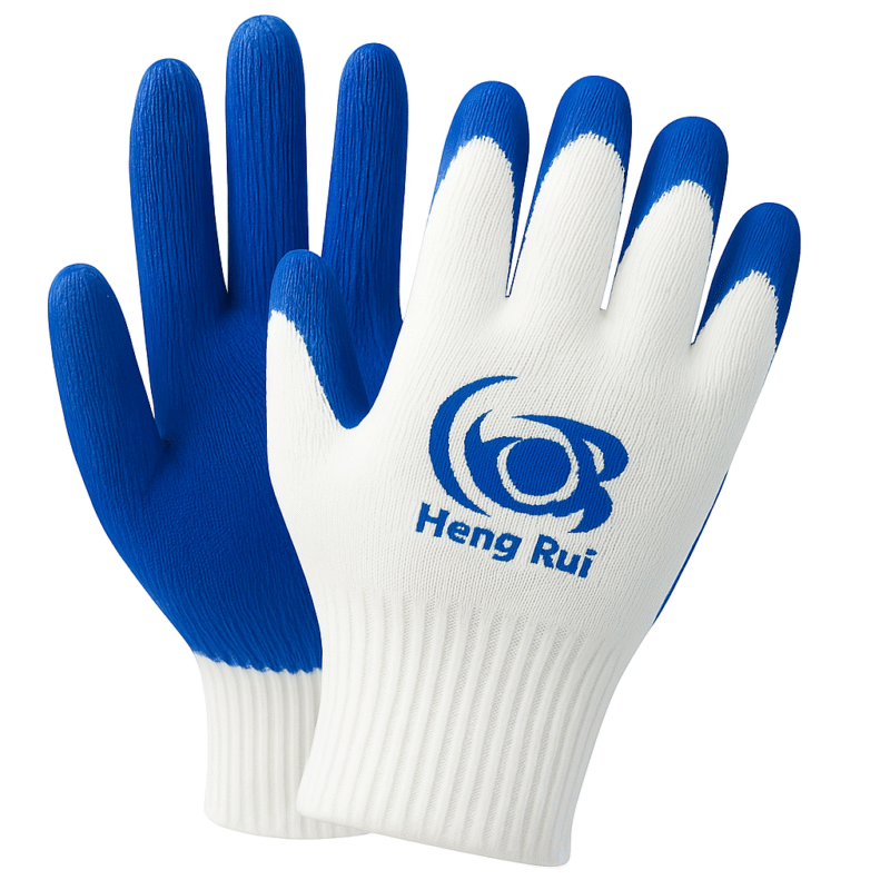 50 Pairs Blue Latex Palm Work Gloves