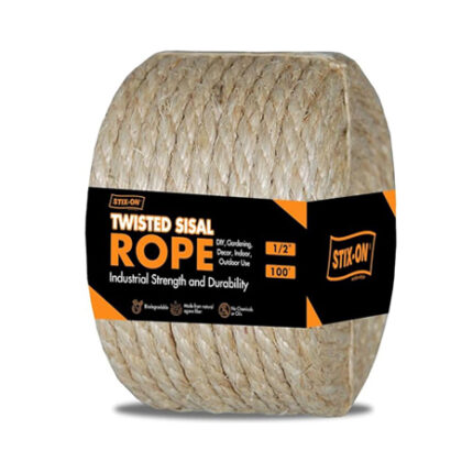 Twisted Sisal Rope – 100' X 1/2" Sisal Twine – Multipurpose Rope for Cat Scratcher, DIY Projects, Gardening, Arts & Crafts – Industrial Strength Natural Sisal String Rope (1/2 Inch X 100 Feet)